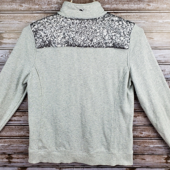 Vineyard vines 1/4 zip sweater shirt with sequins - Picture 7 of 8